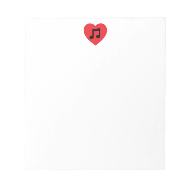 Music Note Heart Notepad (Front)