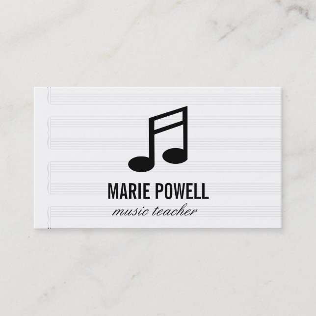 Music Note II / Music Sheet Business Card (Front)