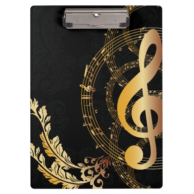 Music Note Luxury gold design Clipboard (Front)