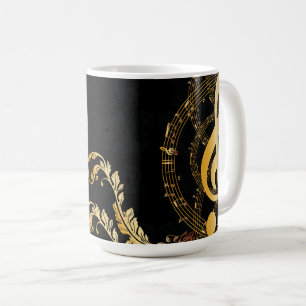 Music Note Luxury gold grey design Coffee Mug