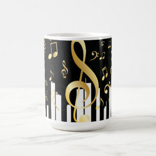 Music Note Luxury gold piano keys Coffee Mug