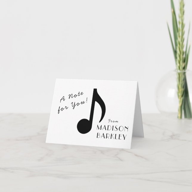 Music Note Musician Teacher Note Card (Front)