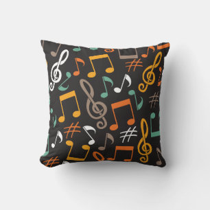 Music note pattern cushion