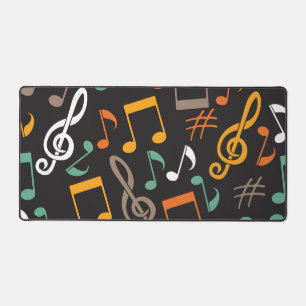 Music note pattern desk mat