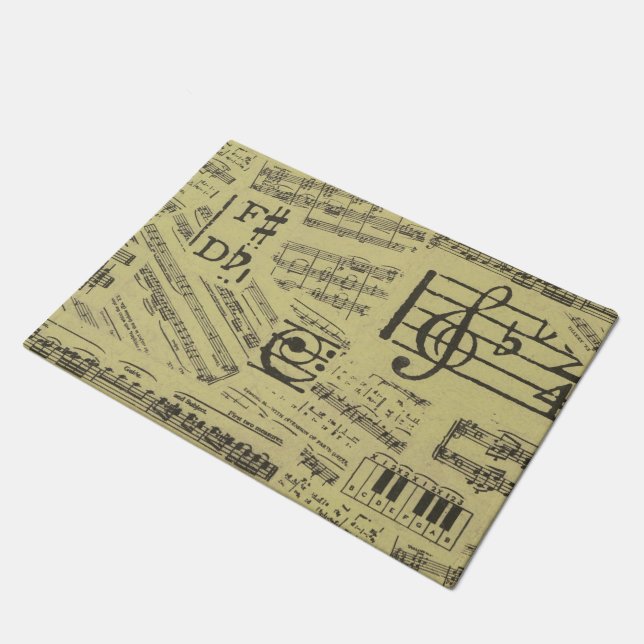 music note Pattern Music Theme Doormat (Angled)