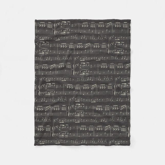 music Note Pattern Music Theme Fleece Blanket (Front)