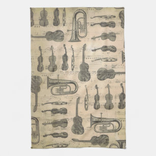 music Note Pattern Music Theme Kitchen Towel