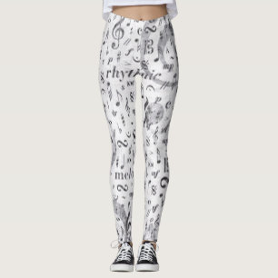 music Note Pattern Music Theme Leggings