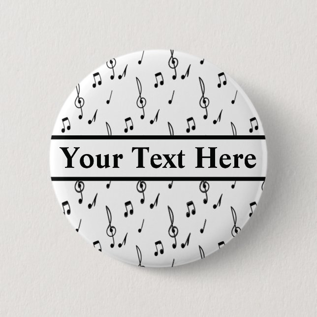 music note Pattern Music Theme Treble Clef    6 Cm Round Badge (Front)