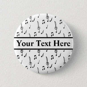 music note Pattern Music Theme Treble Clef    6 Cm Round Badge