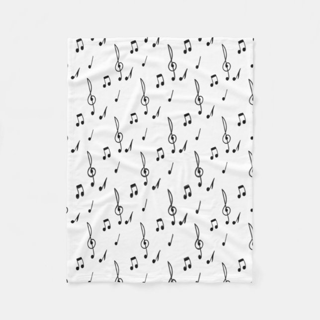 music note Pattern Music Theme Treble Clef Fleece Blanket (Front)