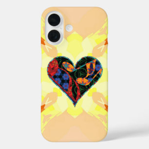 Music Note Patterned Heart iPhone 16 Case