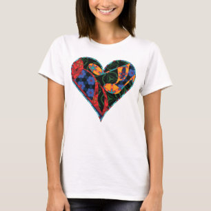 Music Note Patterned Heart T-Shirt