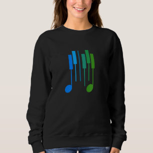 Music Note & Piano Keyboard - Funky Pianist Keyboa Sweatshirt