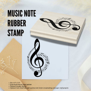 Music Note Rubber Stamp
