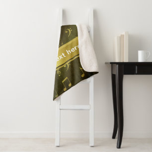 music, note, sheet music, gold, banner, template, sherpa blanket