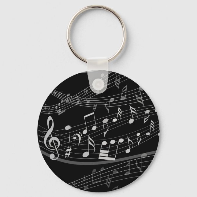 Music Note Sheet Music Keychain (Front)
