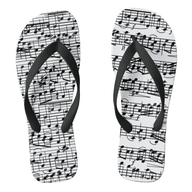 Music Note Sheet Music Piano Notes Jandals (Footbed)