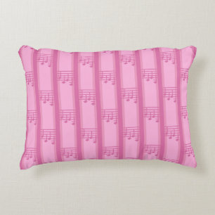 Music Note Striped Decorative Cushion