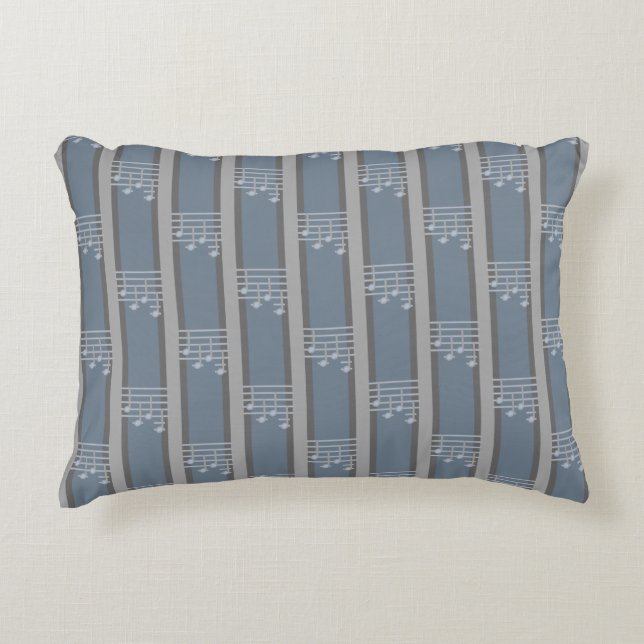 Music Note Striped Decorative Cushion (Front)