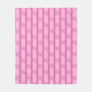Music Note Striped Fleece Blanket