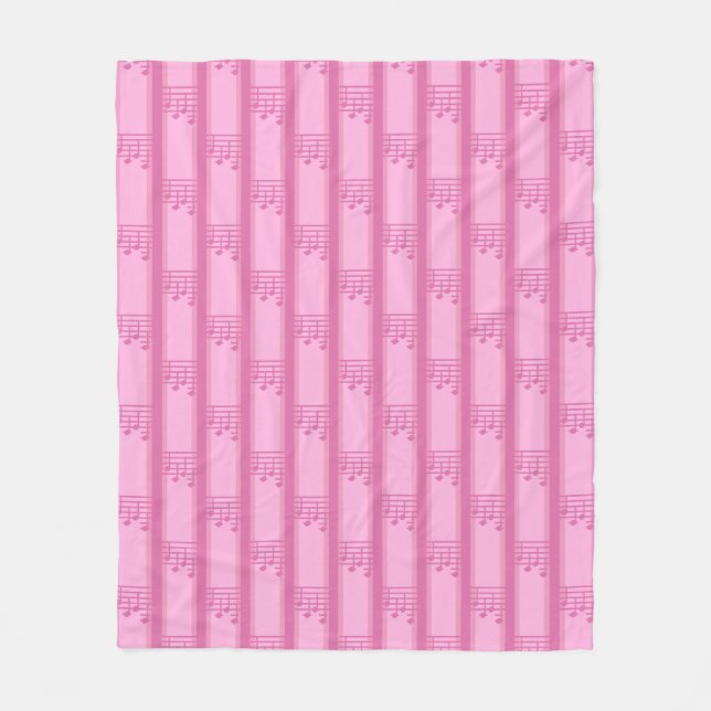Music Note Striped Fleece Blanket (Front)