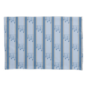 Music Note Striped Pillowcase