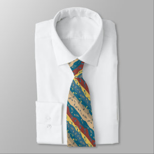 Music Note Stripes Blues and Browns Neck Tie