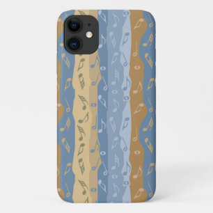 Music Note Stripes Brown And Blue Case-Mate iPhone Case