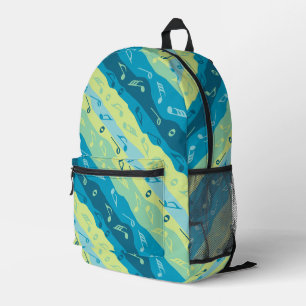 Music Note Stripes Printed Backpack