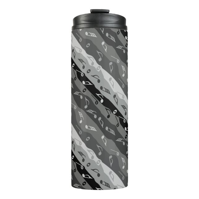 Music Note Stripes Thermal Tumbler (Front)