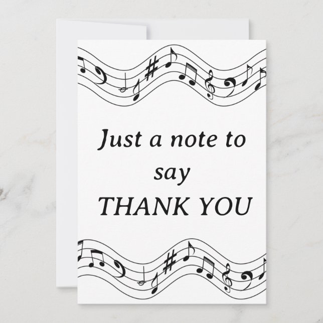 Music note thank you card (Front)