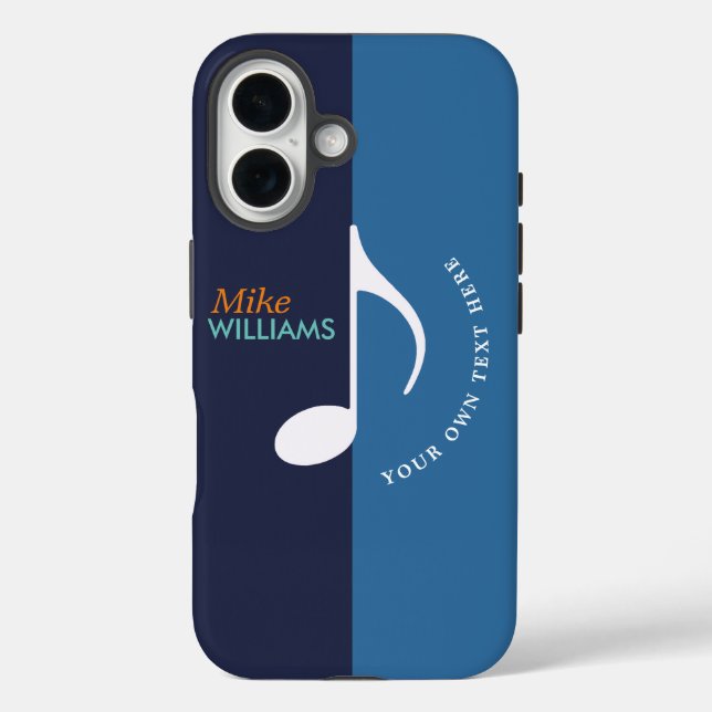 music note ~ two tones of blue cool Case-Mate iPhone case (Back)