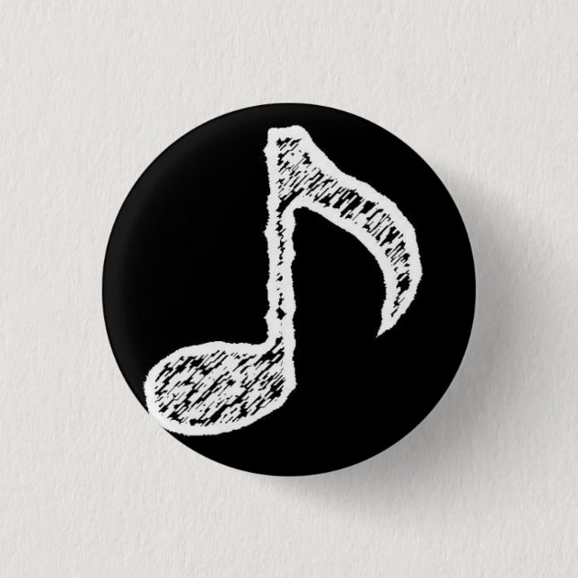 Music Note White Button (Front)