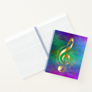 Music Notebook with Treble Clef Design