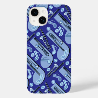 Music Noted Trombone BluePattern Case-Mate iPhone 14 Case
