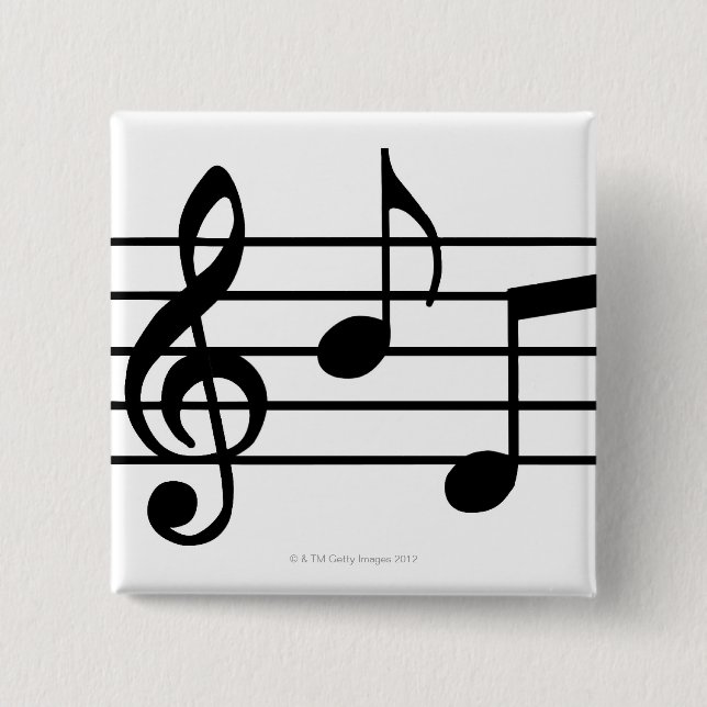 Music Notes 15 Cm Square Badge (Front)