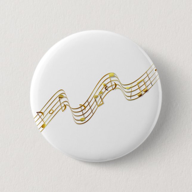 music notes 6 cm round badge (Front)