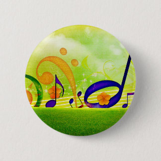 Music Notes 6 Cm Round Badge