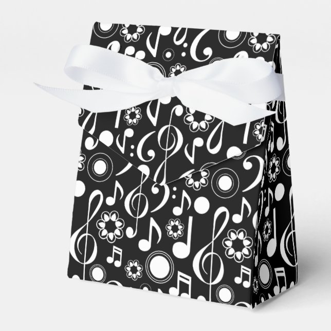 Music Notes and Clefs Favour Box (Front Side)
