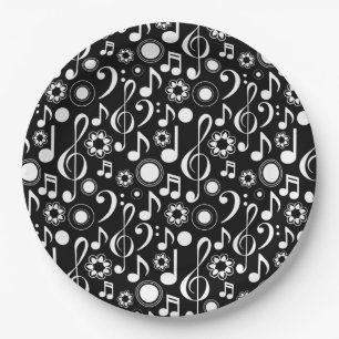 Music Notes and Clefs Paper Plate