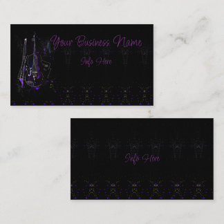 Music Notes And Double Bass Business Card