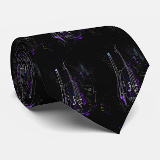 Music Notes And Double Bass Tie