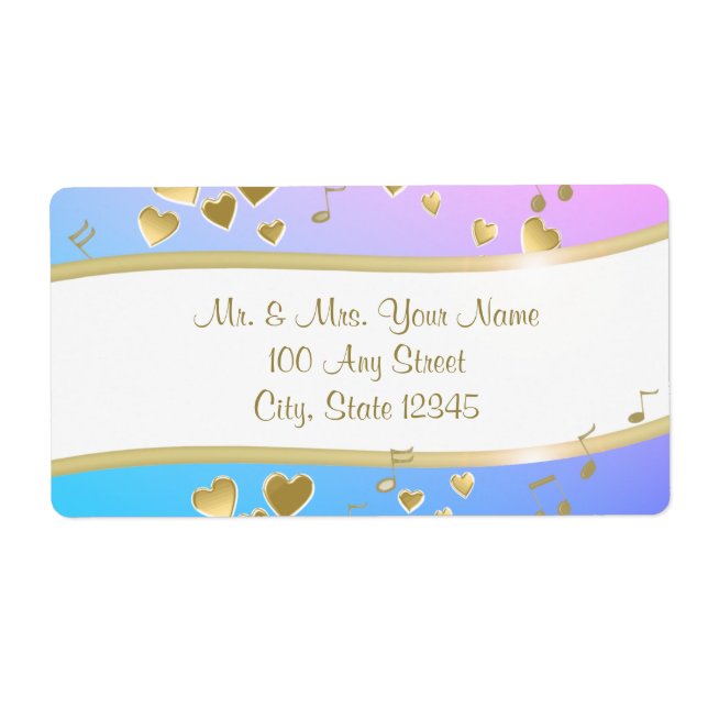 Music Notes and Gold Hearts (Front)