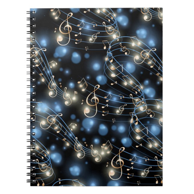 Music Notes and Party Lights Notebook (Front)