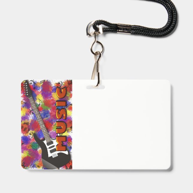 music notes  badge ID badge (Front with Lanyard)