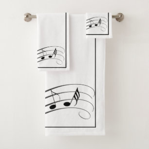 Music Notes Bathroom Towel Set