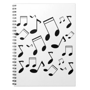 Music notes black notebook