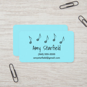 Music Notes Blue Business Cards