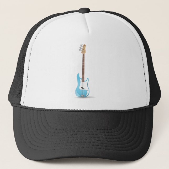 Music Notes Blue Chevrons Zigzags Pattern Destiny Trucker Hat (Front)